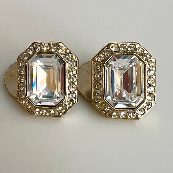 Gold tone jewel studded royal elegant fancy cufflink set - Picture 6 of 6